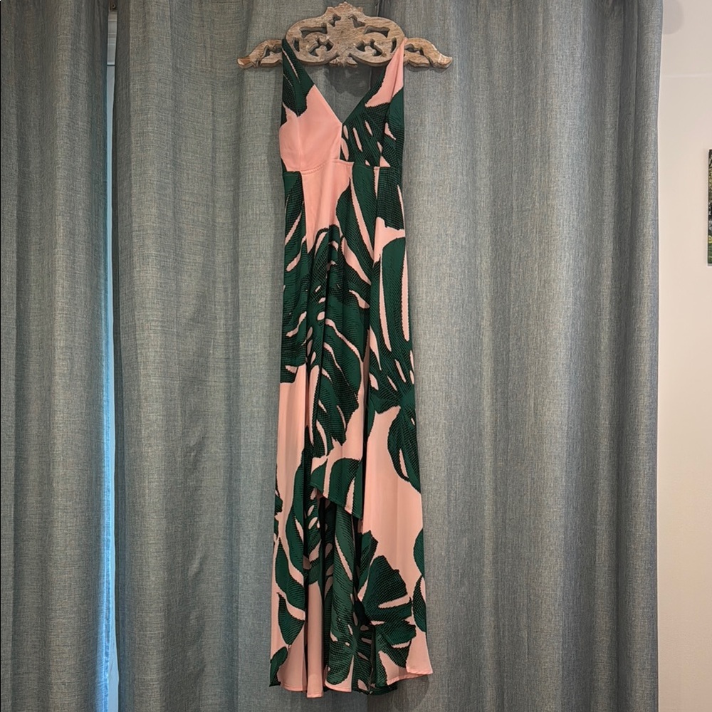 Express Pink and Green High Low Dress